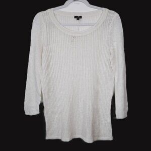 NWT Talbots Linen Open Weave Sweater Medium Summer Beach Vacation Resort